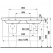 Умывальник двойной Laufen Moderna plus 1300х485х170 1454.1