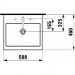 Умывальник Laufen Living с отшлифованной нижней частью 500х460мм 8.1743.1.000.104.1