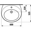 Умывальник Laufen подвесной  ALESSI 600х525 1097.2