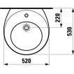 Умывальник Laufen ALESSI без отверстия 520х530 1197.1.109