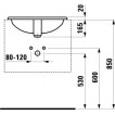 Умывальник встраиваемый  сверху Laufen PRO 560х440м 1395.1