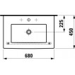 Умывальник Laufen Living 680х450 мм. 3 отверстия 1443.5.108