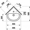 Умывальник угловой Laufen PRO 350х500 мм 1695.6