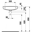 Умывальник Laufen PRO 500x250 мм, отверстие слева 1695.7.105